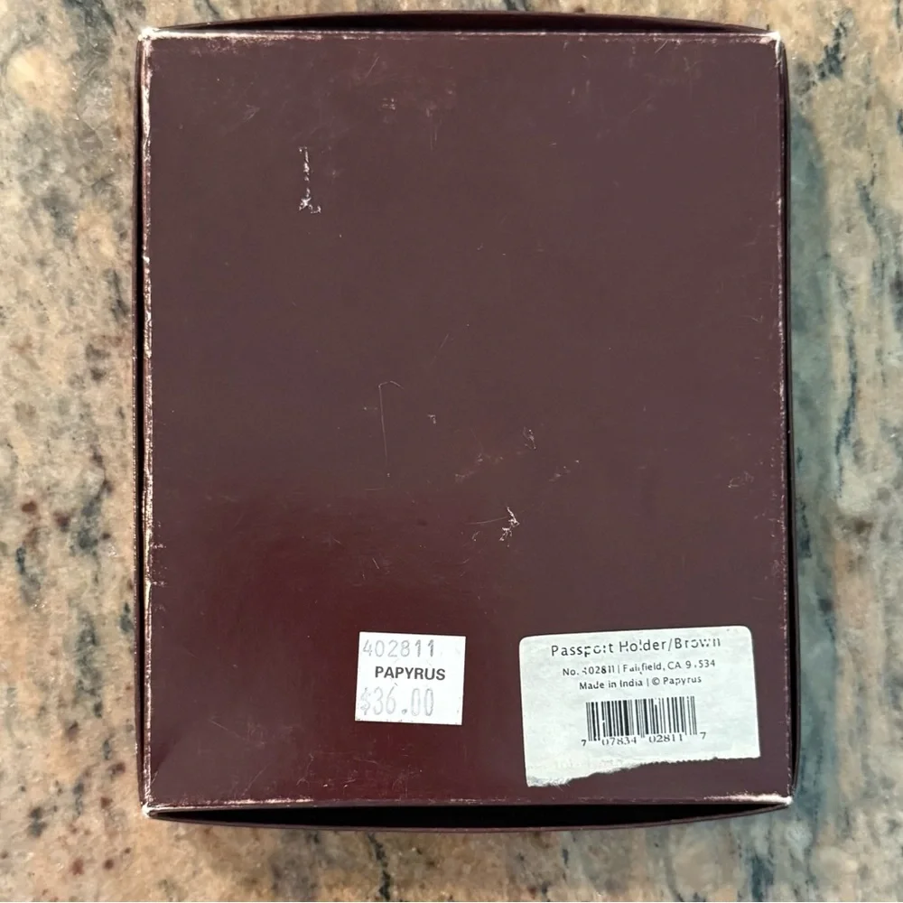 Dark Brown Crocodile-Embossed passport holder - Picture 4 of 4